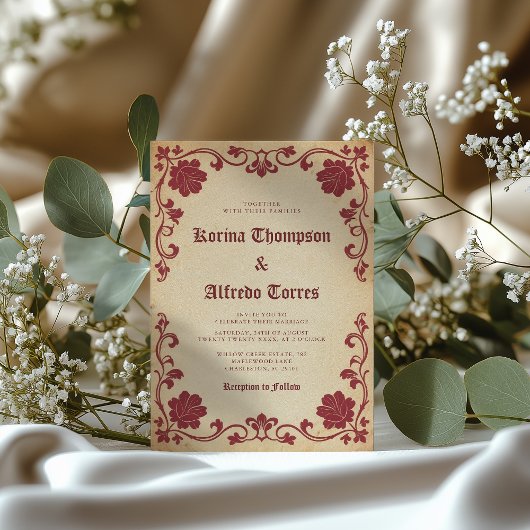 エレガント王室のファンタジー結婚の 招待状