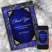 エレガント王室のフローラフェイクシルバー感謝してい君 カード