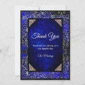 エレガント王室のフローラフェイクシルバー感謝してい君 カード (正面)