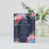 エレガント王室のフローラ結婚式招待状 ポストカード (スタンド正面)