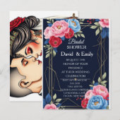 エレガント王室のフローラ結婚式招待状 ポストカード (正面/裏面)