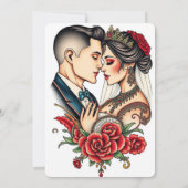 エレガント王室のフローラ結婚式招待状 招待状 (裏面)