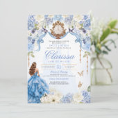 エレガント王室のプリンセスライトブルースウィート16 招待状 (スタンド正面)