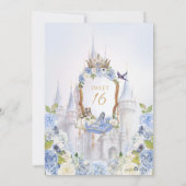 エレガント王室のプリンセスライトブルースウィート16 招待状 (裏面)
