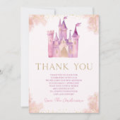エレガント王室のプリンセス城の赤ちゃんシャワー サンキューカード (正面)