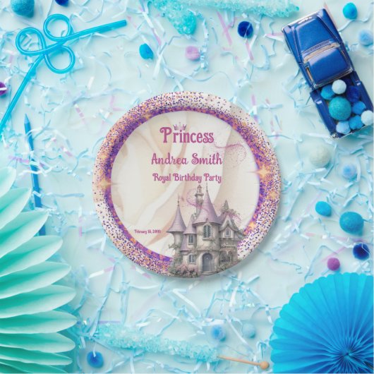 エレガント王室のプリンセス誕生日パーティお祝い ペーパープレート (パーティー)