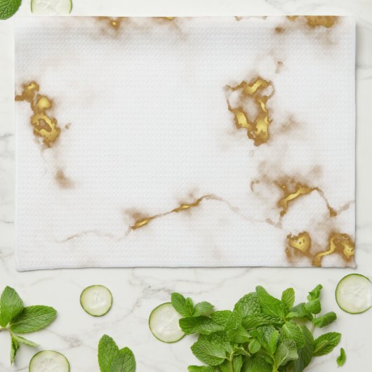 エレガント王室の大理石金ゴールドデザイン キッチンタオル (折り畳み)