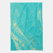 エレガント王室の大理石金ゴールドブルーデザイン キッチンタオル (縦)