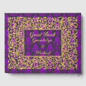 エレガント王室の紫パーソナライズされた ゲストブック (裏面)