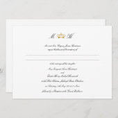 エレガント王室の結婚冠 招待状 (正面/裏面)