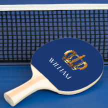 エレガント王室の金ゴールドクラウン名ブルー