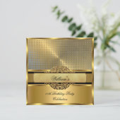 エレガント王室の金ゴールド誕生会メンズマン3 招待状 (スタンド正面)