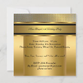 エレガント王室の金ゴールド誕生日パーティーメンズマン2 招待状 (裏面)