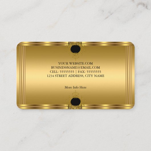 エレガント王室の金ゴールド 名刺 (裏面)