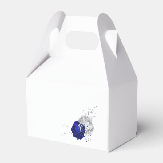 エレガント王室の銀結婚の花 フェイバーボックス (裏面サイド)