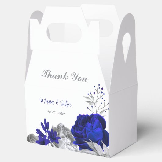 エレガント王室の銀結婚の花 フェイバーボックス (オープン)