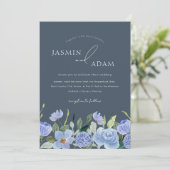 エレガント王室の青いオピュレ結婚ンス 招待状 (スタンド正面)