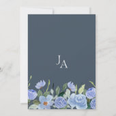 エレガント王室の青いオピュレ結婚ンス 招待状 (裏面)