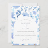 エレガント王室の青いオピュレ結婚ンス 招待状 (正面)