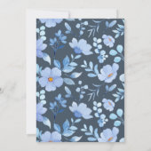 エレガント王室の青いオピュレ結婚ンス 招待状 (裏面)