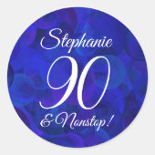 エレガント王室のBlue 90と非ストップ誕生日の支持 ラウンドシール (正面)