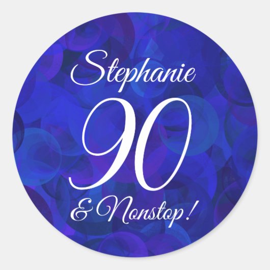 エレガント王室のBlue 90と非ストップ誕生日の支持 ラウンドシール (正面)