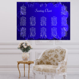 エレガント王室のBlue Wedding Reception Seat Chart ポスター