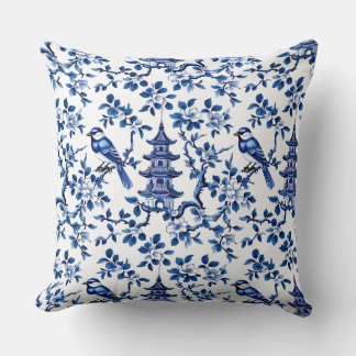 エレガント珍重の塔と鳥 クッション