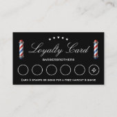 エレガント理容師クラシックポールブラックロイヤリティ 名刺 (裏面)