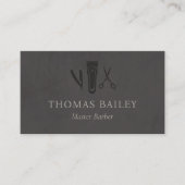 エレガント理容師ショップ美容師QRコード 名刺 (正面)