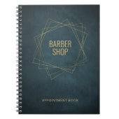 エレガント理容師店ネイビー金ゴールドエレガント ノートブック (正面)