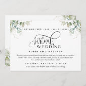 エレガント環境に配慮したオンライ結婚ン仮想 招待状 (正面/裏面)