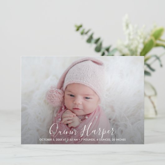 エレガント生まれたばかりのPhoto Collage Birth Announcement (スタンド正面)