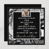 エレガント生モダン流 招待状 (正面/裏面)