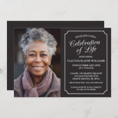 エレガント生活葬儀招待状お祝い 招待状 (正面/裏面)