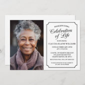 エレガント生活葬儀招待状お祝い 招待状 (正面/裏面)