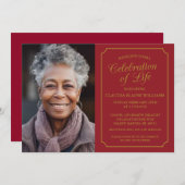 エレガント生活葬儀招待状お祝い 招待状 (正面/裏面)