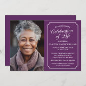 エレガント生活葬儀招待状お祝い 招待状 (正面/裏面)