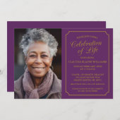 エレガント生活葬儀招待状お祝い 招待状 (正面/裏面)