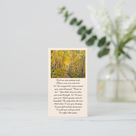 エレガント生活追悼状のお祝い 名刺 (スタンド正面)