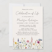 エレガント生葬の野花お祝い 招待状 (正面)