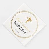 エレガント男の赤ちゃんバプテスムホワイト&金ゴールドクロス (コーナー)