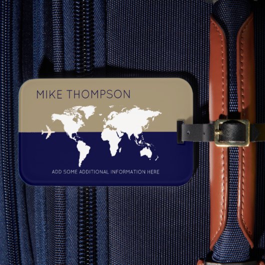 エレガント男らしシンプルモダンワールドトラベル ラゲッジタグ (正面インサイチュ4)
