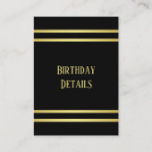 エレガント男らし金ゴールドとブラック誕生日 エンクロージャーカード (正面)