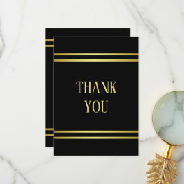 エレガント男らし金ゴールドとブラック誕生日 サンキューカード