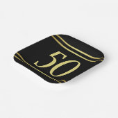 エレガント男らし金ゴールドとブラック誕生日 ペーパープレート (傾斜あり)