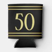 エレガント男らし金ゴールドとブラック誕生日 缶クーラー (正面)