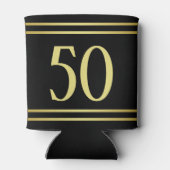 エレガント男らし金ゴールドとブラック誕生日 缶クーラー (裏面)