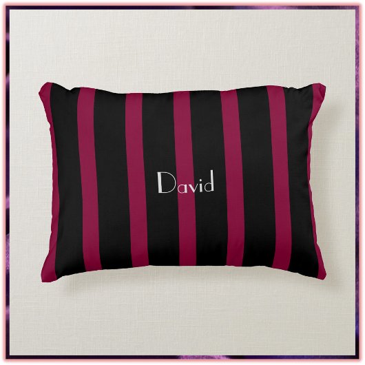エレガント男らし黒ストライプの アクセントクッション