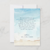 エレガント男女兼用海をテーマにした赤ちゃんシャワー サンキューカード (裏面)